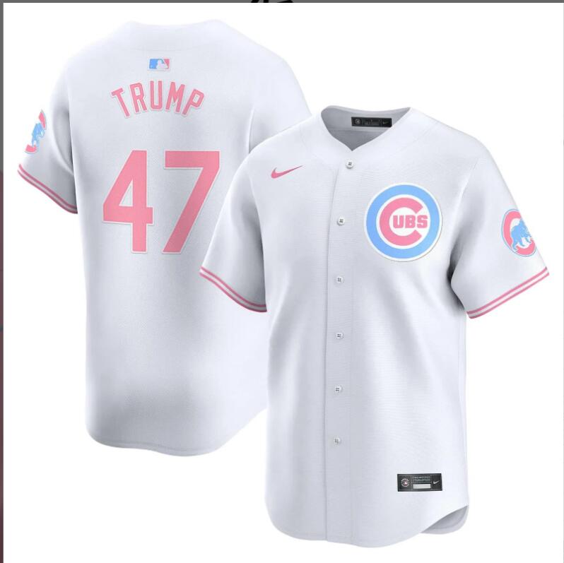 Men Chicago Cubs #47 Trump white 2024 Nike MLB jersey